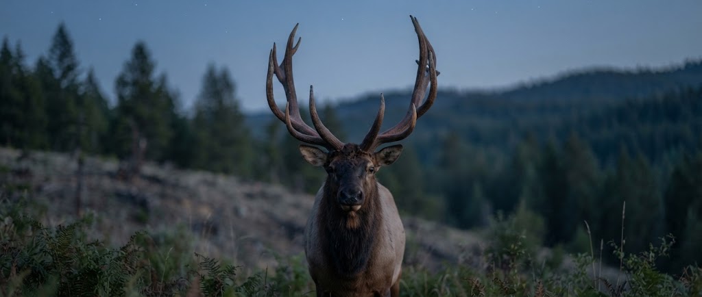 Elk walking forest