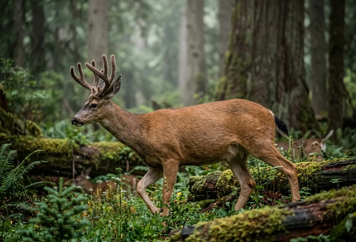 Deer in Vancouver Island wilderness