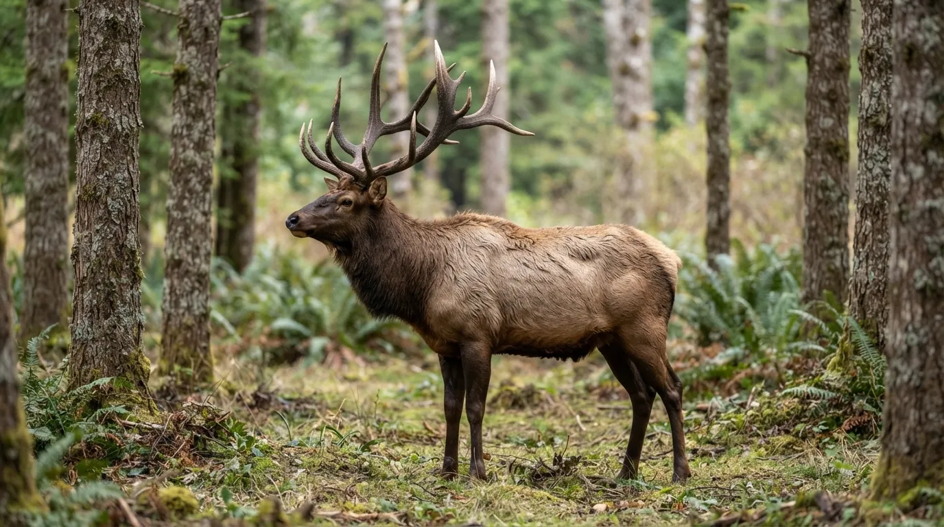 Roosevelt Elk in Vancouver Island wilderness