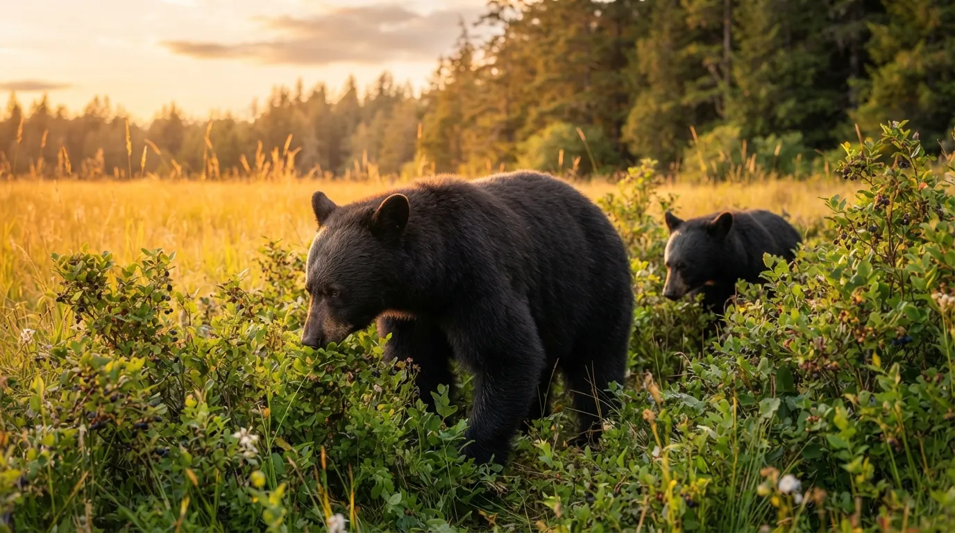 Black bear in Vancouver Island wilderness